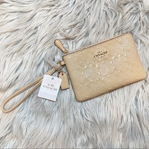 COACH Nude Patent Wristlet NWT